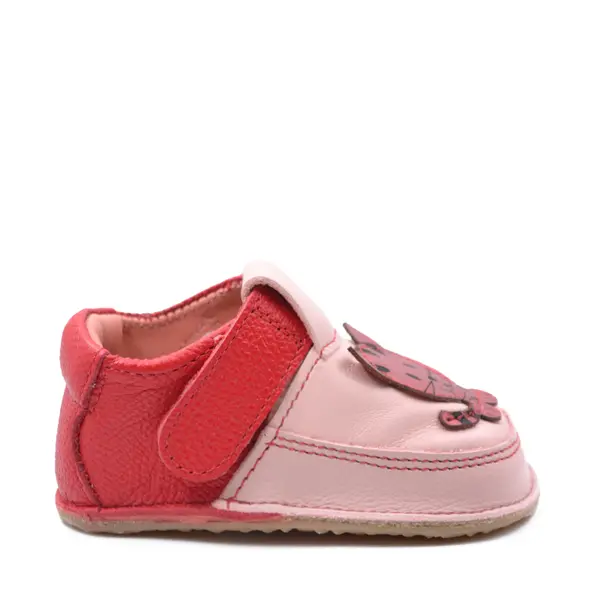 Pantofi barefoot copii, primii pasi, piele naturala, talpa flexibila, roz, pisica_RO-16-11-24_Pebebe