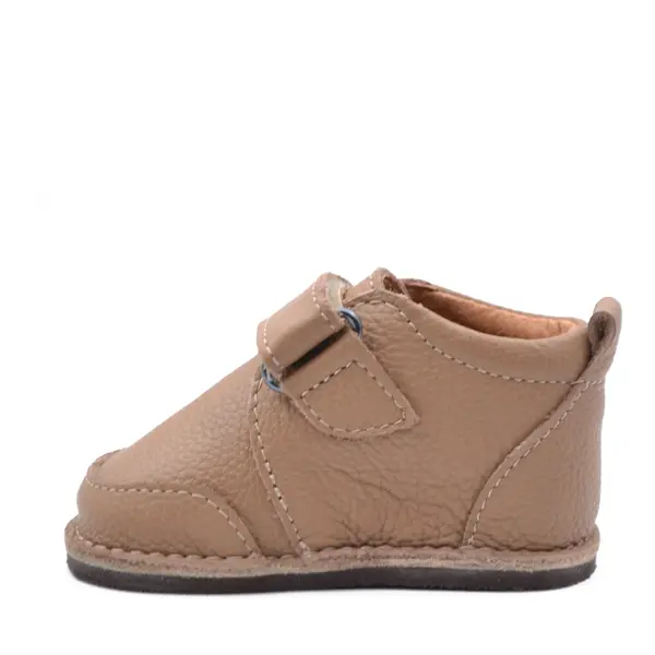 Pantofi barefoot baieti, piele naturala, primii pasi, talpa flexibila, culoare maro, Smiley_RO-500-3-18_Pebebe