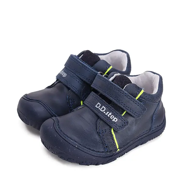 Pantofi copii, piele naturala, barefoot, talpa flexibila, bleumarin, D.D.Step_S073-42466-20_Pebebe