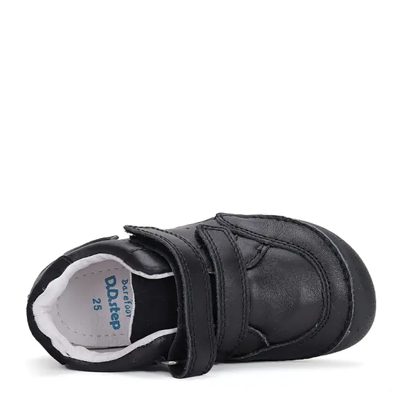 Pantofi copii, piele naturala, barefoot, talpa flexibila, negru, D.D.Step Colectia Back to School_S063-42369M-30_Pebebe