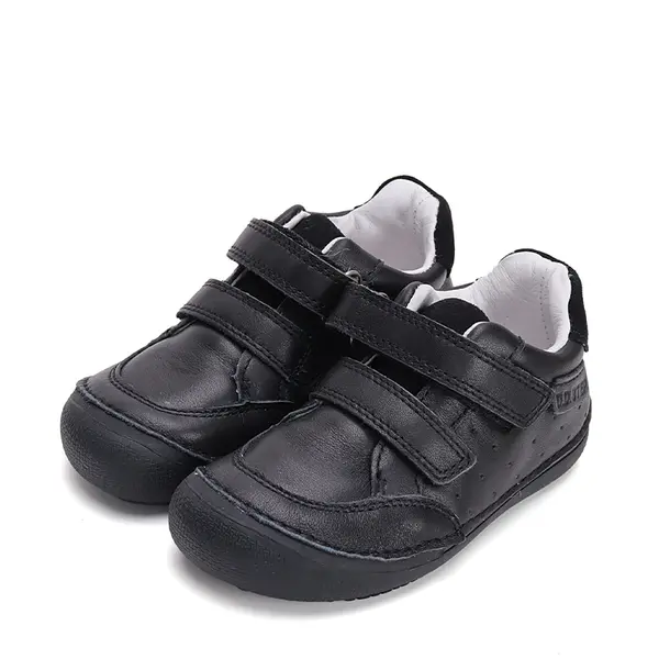 Pantofi copii, piele naturala, barefoot, talpa flexibila, negru, D.D.Step Colectia Back to School_S063-42369M-30_Pebebe