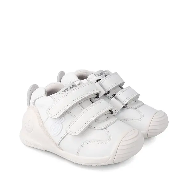 Pantofi copii, piele naturala, Biogateo Sport, alb, Biomecanics_221001-C-22_Pebebe