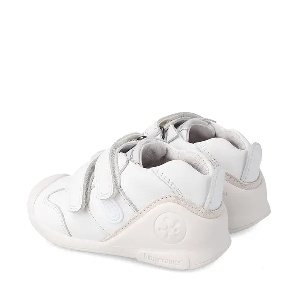 Pantofi copii, piele naturala, Biogateo Sport, alb, Biomecanics_221001-C-22_Pebebe