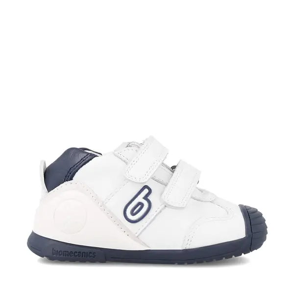Pantofi copii, piele naturala, Biogateo Sport, alb, albastru, Biomecanics_221001-A-19_Pebebe