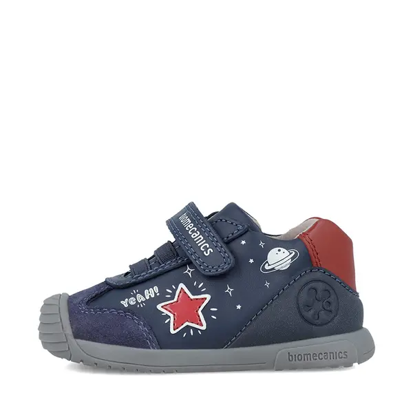 Pantofi copii, piele naturala, Biogateo Urban Casual, bleumarin, steluta, Biomecanics_241129-A183-18_Pebebe