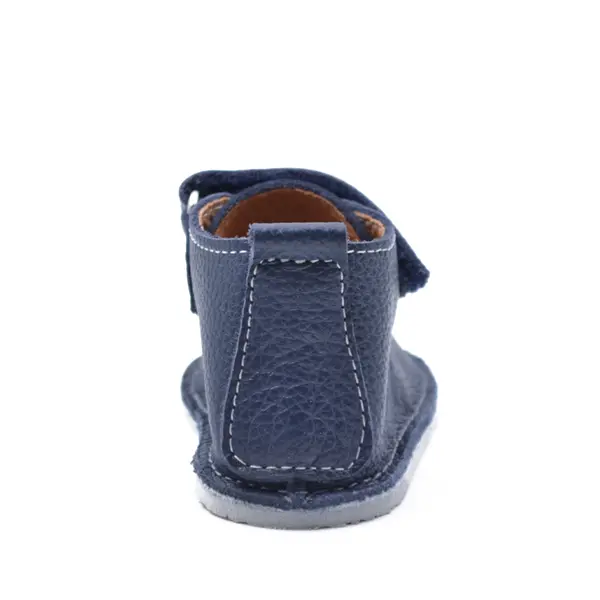 Pantofi din piele naturala pentru copii, talpa cauciuc, scai, Bubu, albastru inchis_RO-110-9-17_Pebebe