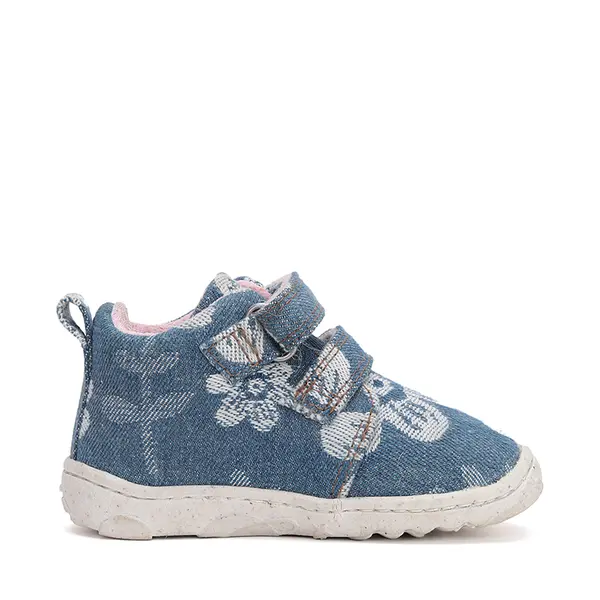 Pantofi fete, material textil, albastru, denim, flori, D.D.Step_C077-42610C-21_Pebebe