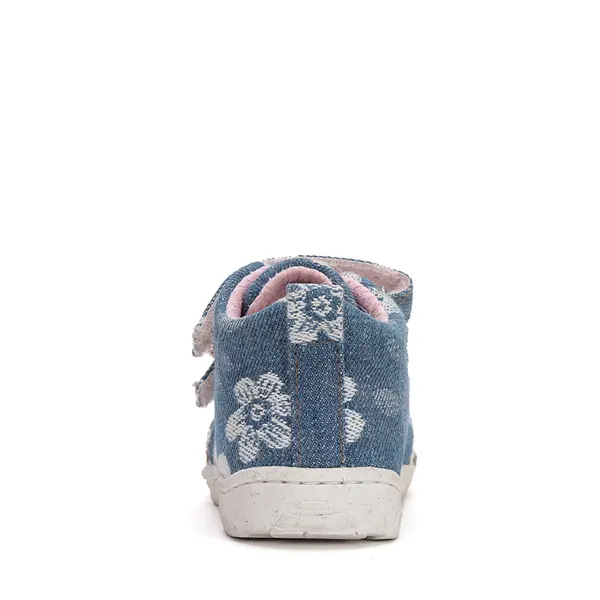 Pantofi fete, material textil, albastru, denim, flori, D.D.Step_C077-42610C-21_Pebebe