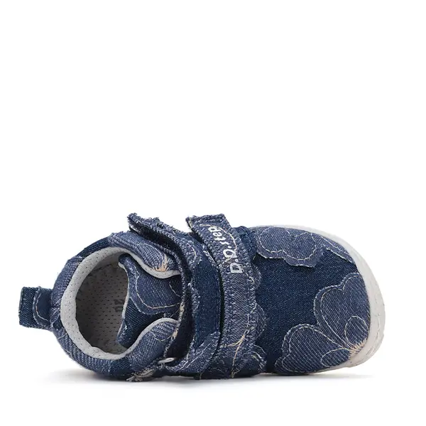 Pantofi fete, material textil, bleumarin, denim, flori, D.D.Step_C077-42610B-20_Pebebe