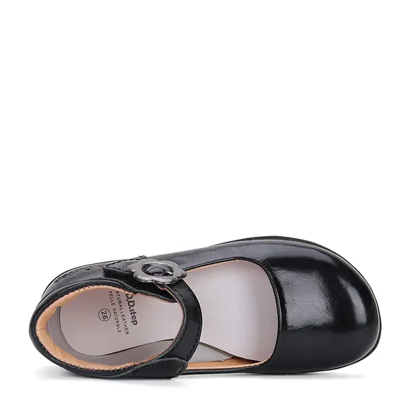 Pantofi fete, piele naturala, negru lucios, D.D.Step Colectia Back to School_H072-42587M-26_Pebebe