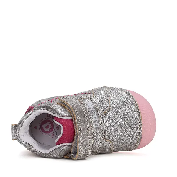 Pantofi fete, piele naturla, talpa flexibila, Argintiu, fluturasi, D.D.Step_S015-42400B-20_Pebebe