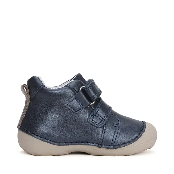 Pantofi fete, piele naturla, talpa flexibila, bleumarin sidef, fluturasi, D.D.Step_S015-42400-20_Pebebe