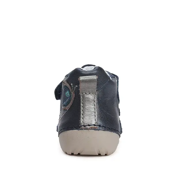 Pantofi fete, piele naturla, talpa flexibila, bleumarin sidef, fluturasi, D.D.Step_S015-42400-20_Pebebe