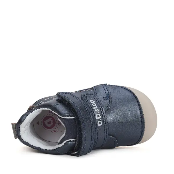 Pantofi fete, piele naturla, talpa flexibila, bleumarin sidef, fluturasi, D.D.Step_S015-42400-20_Pebebe