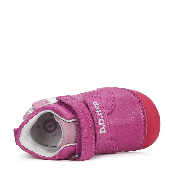 Pantofi fete, piele naturla, talpa flexibila, roz sidef, lebada, D.D.Step_S015-42532B-21_Pebebe