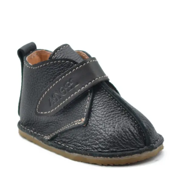 Ghete copii, barefoot, piele naturala, primii pasi, negru_RO-121-3-17_Pebebe