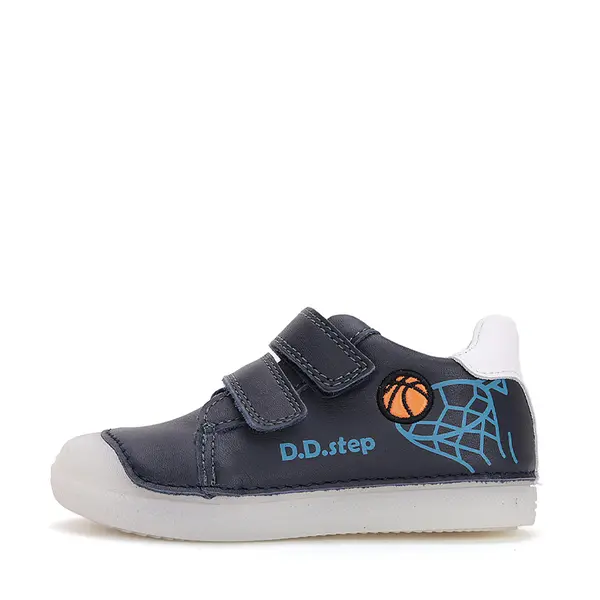 Pantofi baieti, piele naturala, talpa flexibila Gelsole, bleumarin, basketball, D.D. Step_S049-51676M-29_Pebebe