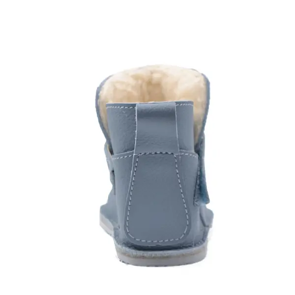 Cizme din piele pentru copii, talpa flexibila, imblanite, albastru fume_RO-106-26-17_Pebebe