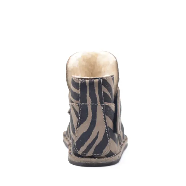 Cizme din piele pentru copii, talpa flexibila, imblanite, animal print_RO-106-24-22_Pebebe
