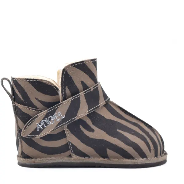 Cizme din piele pentru copii, talpa flexibila, imblanite, animal print_RO-106-24-22_Pebebe
