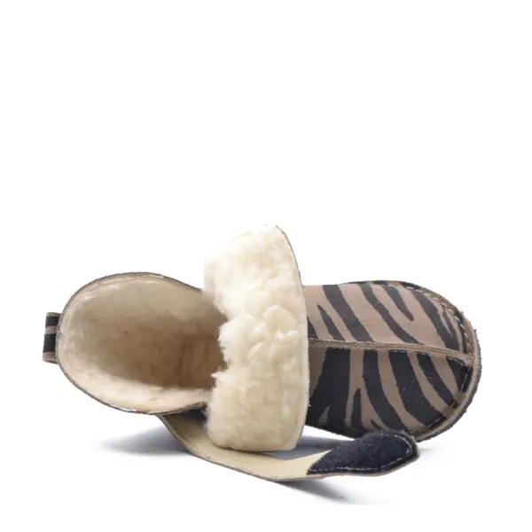 Cizme din piele pentru copii, talpa flexibila, imblanite, animal print_RO-106-24-18_Pebebe