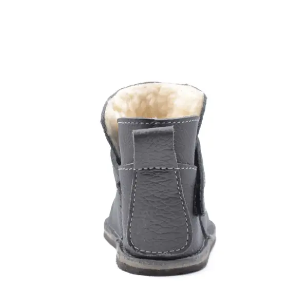 Cizme din piele pentru copii, talpa flexibila, imblanite, gri_RO-106-22-24_Pebebe