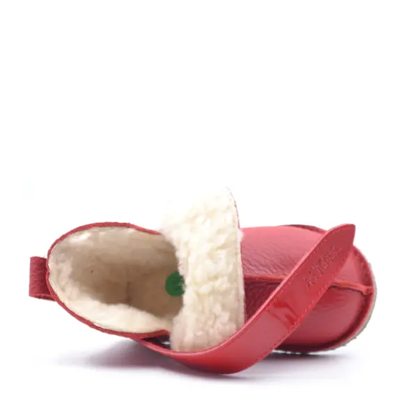 Cizme din piele pentru copii, talpa flexibila, imblanite, rosu_RO-106-8-17_Pebebe