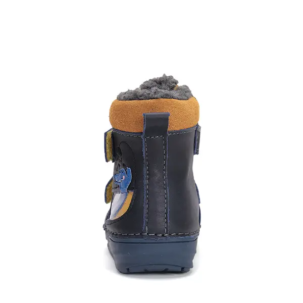 Ghete baieti, piele naturala, captuseala, bleumarin, crocodil, D.D.Step_W071-42421-20_Pebebe