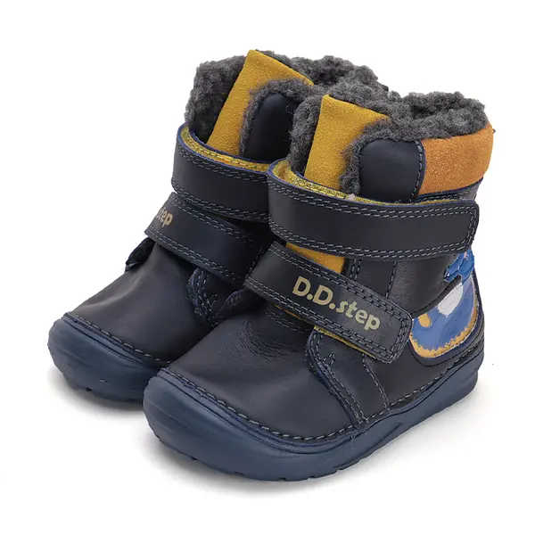 Ghete baieti, piele naturala, captuseala, bleumarin, crocodil, D.D.Step_W071-42421-20_Pebebe