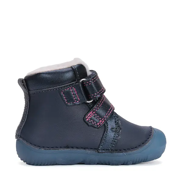 Ghete barefoot fete, piele naturala, captuseala, bleumarin , fairy stars, D.D.Step_W073-42766-25_Pebebe