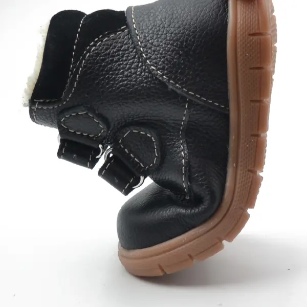 Ghete Copii, piele naturala, captuseala din blana, talpa felxibila, negru, Alpin_RO-116-6-25_Pebebe