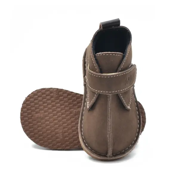 Ghete copii, primii pasi, piele naturala, captuseala textila, talpa felxibila, maro_RO-122-2-18_Pebebe