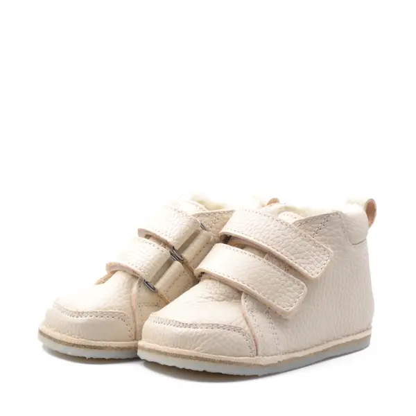 Ghete copii, barefoot, primii pasi, piele naturala, captuseala din blanita, talpa felxibila, crem_RO-22-17-24_Pebebe