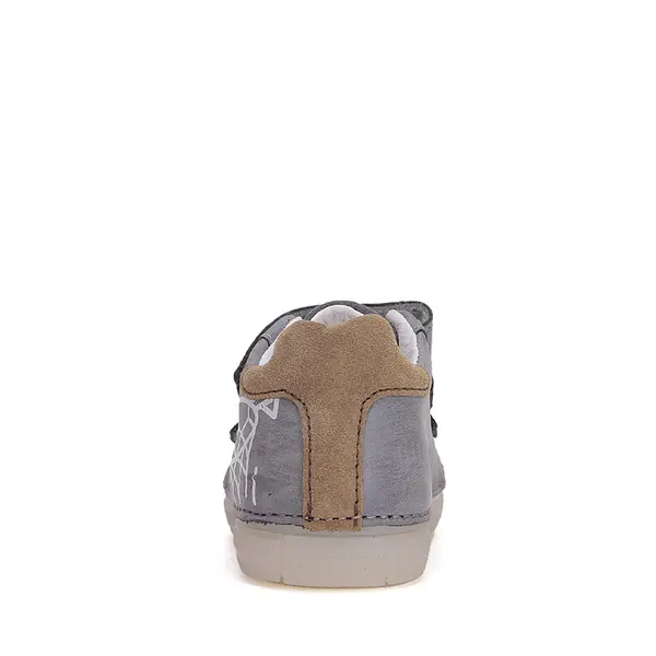 Pantofi baieti, piele naturala, talpa flexibila Gelsole, gri inchis, basketball, D.D. Step_S049-51676BM-29_Pebebe