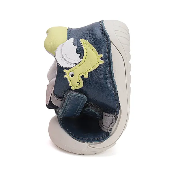Pantofi copii, piele naturala, barefoot, bleumarin, dragon, D.D. Step_S070-51562A-20_Pebebe