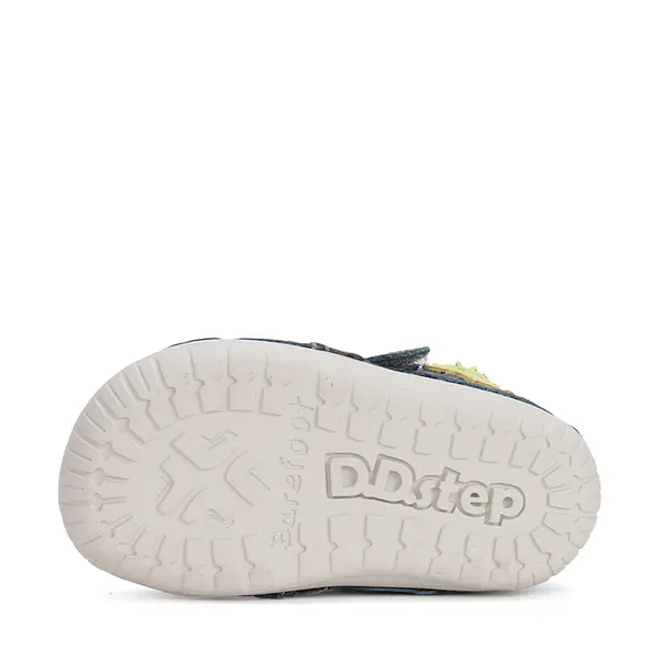 Pantofi copii, piele naturala, barefoot, bleumarin, dragon, D.D. Step_S070-51562A-20_Pebebe