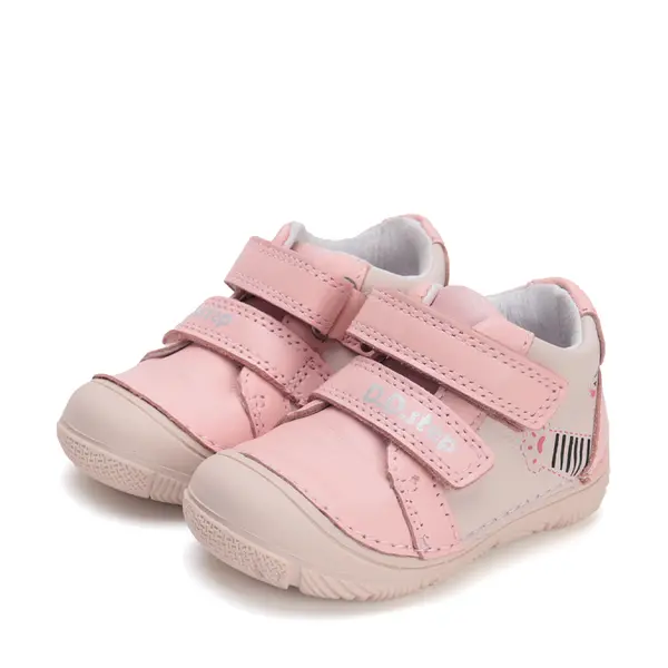Pantofi fete, piele naturala, talpa flexibila, roz, cat paws, D.D. Step_S082-51505M-31_Pebebe
