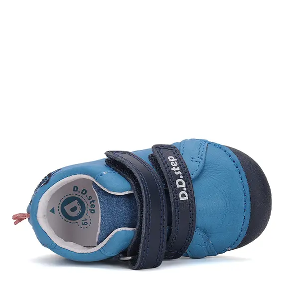 Pantofi piele naturla, baieti, albastru, crocodil, D.D. Step_S015-51832B-20_Pebebe