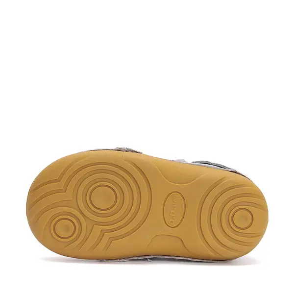 Pantofi primii pasi baieti, piele naturla, gri deschis, leu, D.D. Step_S015-51897A-21_Pebebe