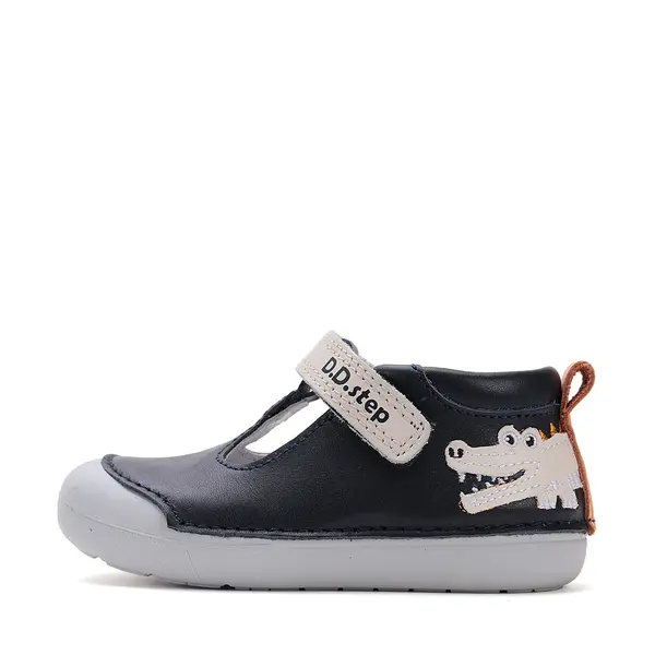 Pantofi D.D.Step, primii pasi, din piele naturala, decupati, primii pași, bleumarin, crocodil_H066-51978A-21_Pebebe