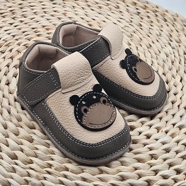 Pantofi barefoot copii, piele naturala, primii pasi, talpa flexibila, hipopotam_RO-16-4-18_Pebebe