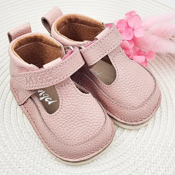 Pantofi barefoot fete, talpa flexibila, decupati, roz, Bamby_RO-501-3-19_Pebebe