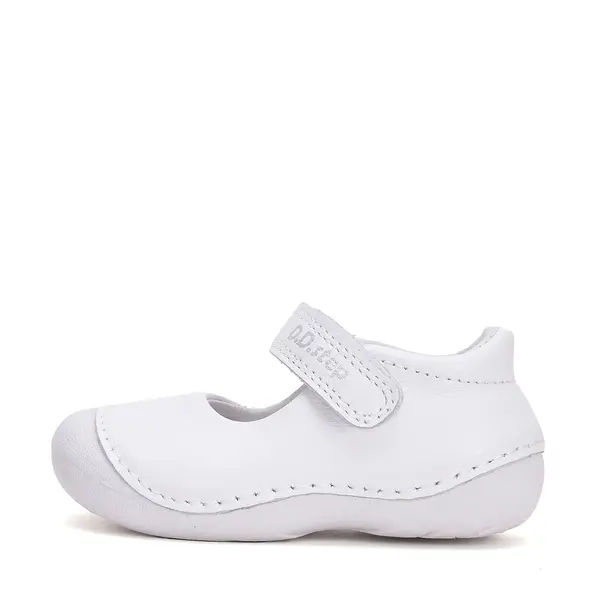 Pantofi fete, piele naturala, decupati, primii pași, alb, D.D. Step_H015-51291C-24_Pebebe
