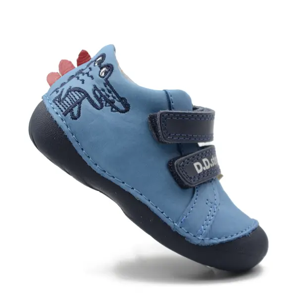 Pantofi piele naturla, baieti, albastru, crocodil, D.D. Step_S015-51832B-20_Pebebe
