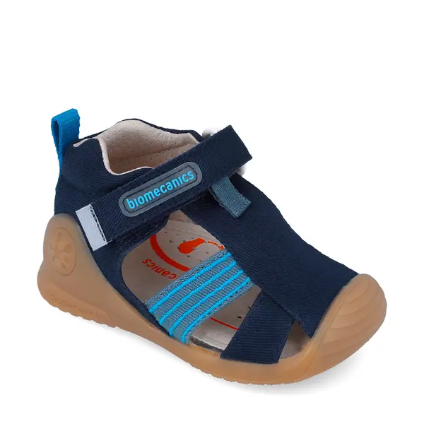 Sandale baieti, material textil, talpa flexibila, protectie degete, Biogateo Canvas, bleumarin, Biomecanics_252175-A089-18_Pebebe