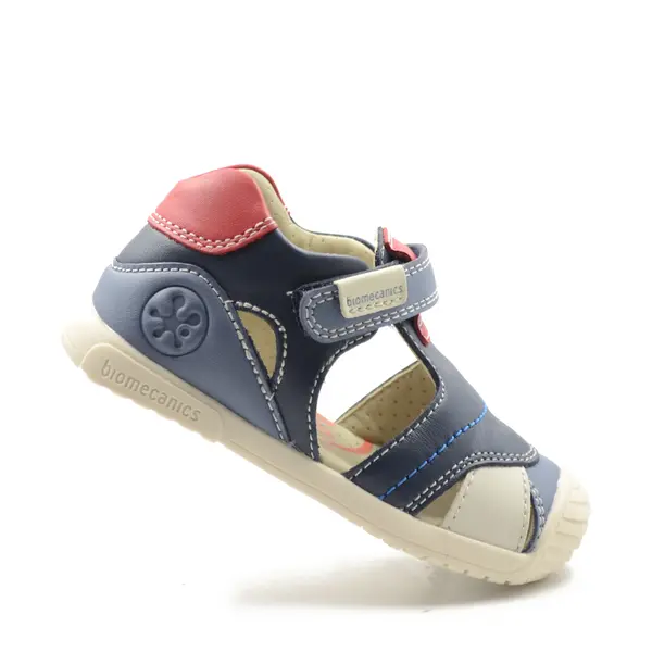 Sandale Biomecanics copii, piele naturala, talpa flexibila, protectie degete, Bigateo Casual, bleumarin,_252126-A556-22_Pebebe