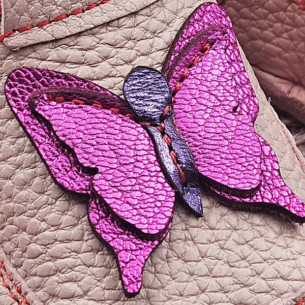 Pantofi barefoot pentru copii, piele naturala, primii pasi, talpa flexibila, roz model cu fluturas_RO-16-7-22_Pebebe