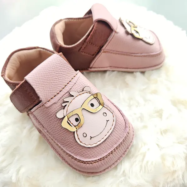 Pantofi barefoot copii, piele naturala, talpa flexibila, hipopotamita Nita_RO-16-5-18_Pebebe