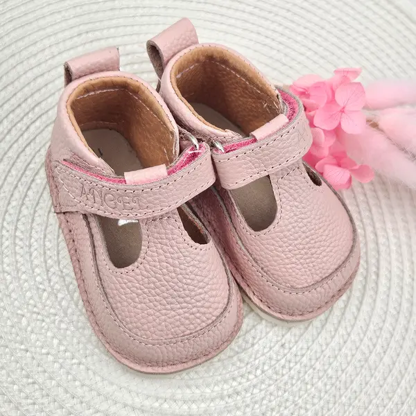 Pantofi barefoot fete, talpa flexibila, decupati, roz, Bamby_RO-501-3-19_Pebebe