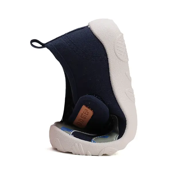 Pantofi copii de interior, barefoot, material textil, decupati, talpa flexibila, negru, D.D Step_C086-51628AM-30_Pebebe